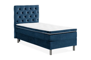 Komplett Sängpaket Rebeca 90x200 cm Djuphäftad Gavel - Mörkblå|Sammet - Möbler - Säng - Kontinentalsäng