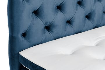 Komplett Sängpaket Rebeca 90x200 cm Djuphäftad Gavel - Mörkblå|Sammet - Möbler - Säng - Kontinentalsäng