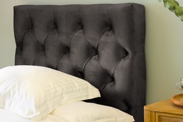Komplett Sängpaket Rebeca 90x200 cm Djuphäftad Gavel - Mörkgrå|Sammet - Möbler - Säng - Kontinentalsäng