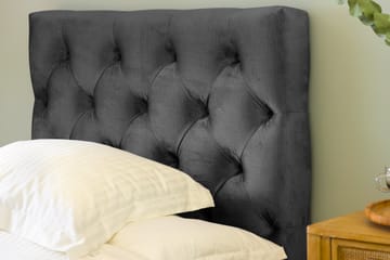 Komplett Sängpaket Rebeca 90x200 cm Djuphäftad Gavel - Mörkgrå|Sammet - Möbler - Säng - Kontinentalsäng