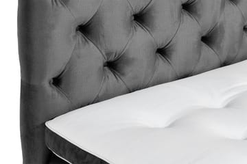 Komplett Sängpaket Rebeca 90x200 cm Djuphäftad Gavel - Mörkgrå|Sammet - Möbler - Säng - Kontinentalsäng