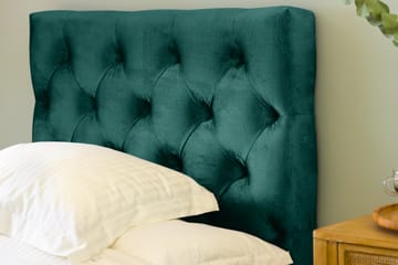 Komplett Sängpaket Rebeca 90x200 cm Djuphäftad Gavel - Mörkgrön|Sammet - Möbler - Säng - Kontinentalsäng