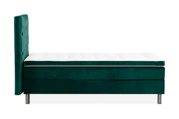 Komplett Sängpaket Rebeca 90x200 cm Djuphäftad Gavel - Mörkgrön|Sammet - Möbler - Säng - Kontinentalsäng