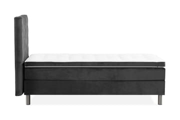 Komplett Sängpaket Rebeca 90x200 cm Rutig Gavel - Mörkgrå|Sammet - Möbler - Säng - Kontinentalsäng