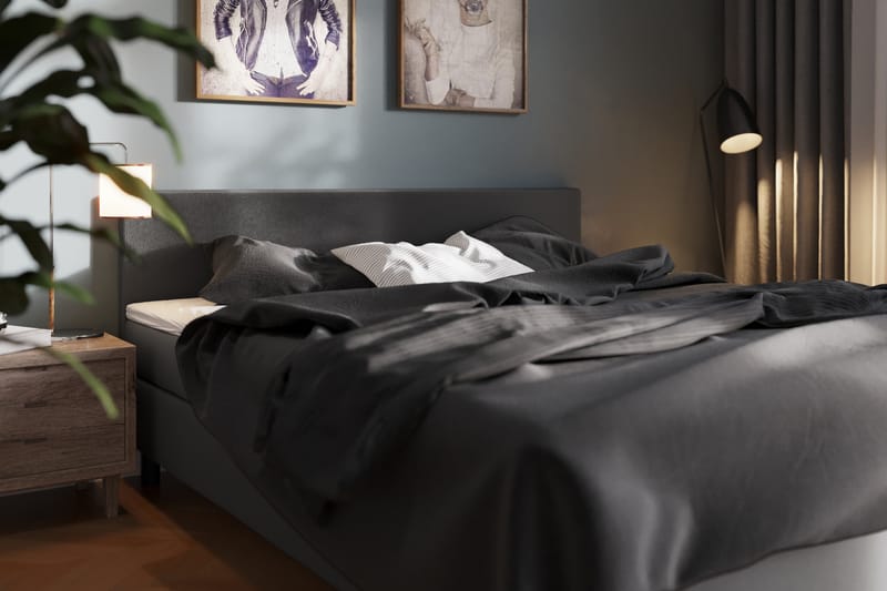 Komplett Sängpaket Rocky 120x200 - Mörkgrå - Möbler - Säng - Kontinentalsäng