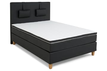 Komplett Sängpaket Romance Lyx 120 cm Svart PU - Ek Fyrkantig - Möbler - Säng - Kontinentalsäng