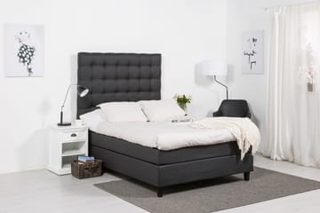 Komplett Sängpaket Romance Lyx 120 cm Svart PU - Svart Fyrkantig - Möbler - Säng - Kontinentalsäng