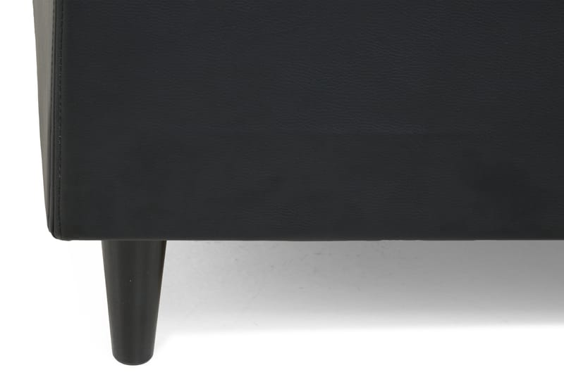 Komplett Sängpaket Romance Lyx 120 cm Svart PU - Svart Runda - Kontinentalsäng - Komplett sängpaket