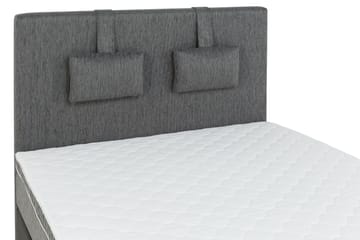 Komplett sängpaket Romance Lyx 120 Svart PU/Tyg Ek Fyrkantig - Grå - Möbler - Säng - Kontinentalsäng