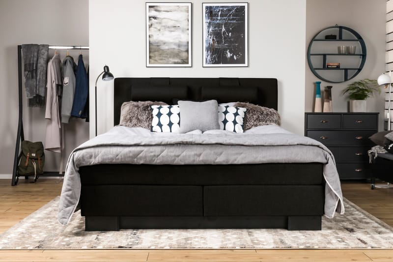 Komplett Sängpaket Romance Lyx 160 Svart - Svart - Möbler - Säng - Kontinentalsäng