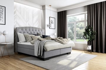Komplett Sängpaket Romance Lyx 160x200 Cesaro Sänggavel Sv - Grå - Möbler - Säng - Kontinentalsäng