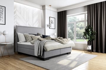 Komplett Sängpaket Romance Lyx 160x210 Cesaro Gavel Rak - Ljusgrå - Möbler - Säng - Kontinentalsäng