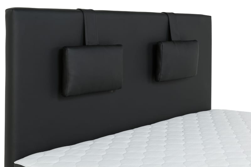 Komplett sängpaket Romance Lyx 180 Svart PU Sockel - Svart - Kontinentalsäng - Dubbelsäng - Komplett sängpaket