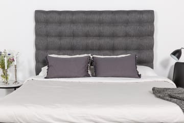Komplett sängpaket Romance Lyx 180 Svart PU/Tyg Ek Fyrkantig - Grå - Möbler - Säng - Kontinentalsäng