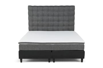 Komplett Sängpaket Romance Lyx 180x200 Konstläder/Tyg - Svart|Ljusgrå - Möbler - Säng - Kontinentalsäng