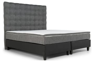 Komplett Sängpaket Romance Lyx 180x200 Konstläder/Tyg - Svart|Ljusgrå - Möbler - Säng - Kontinentalsäng