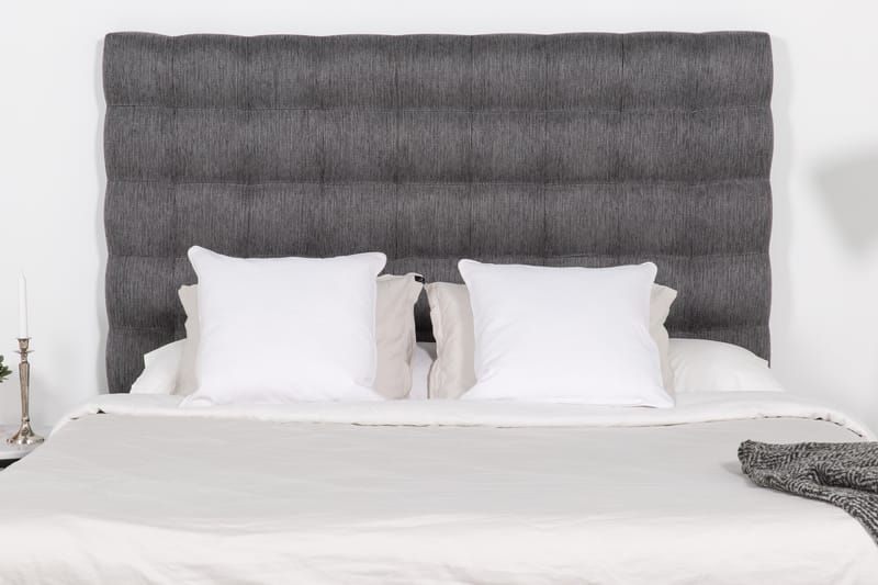 Komplett Sängpaket Romance Lyx 180x200 Konstläder/Tyg - Svart|Ljusgrå - Möbler - Säng - Kontinentalsäng
