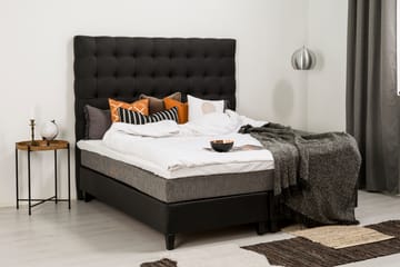 Komplett Sängpaket Romance Lyx 180x200 Konstläder/Tyg - Svart|Ljusgrå - Möbler - Säng - Kontinentalsäng
