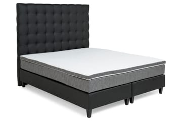 Komplett Sängpaket Romance Lyx 180x200 Konstläder/Tyg - Svart|Ljusgrå - Möbler - Säng - Kontinentalsäng