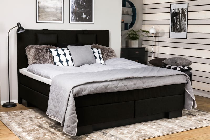 Komplett Sängpaket Romance Lyx 180x210 - Svart - Möbler - Säng - Kontinentalsäng