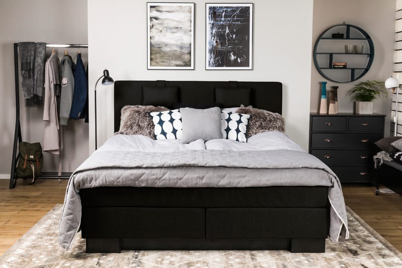 Komplett Sängpaket Romance Lyx 180x210 - Svart - Möbler - Säng - Kontinentalsäng