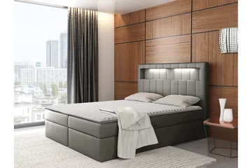 Kontinentalsäng 200x200 cm - Grå - Möbler - Säng - Komplett sängpaket