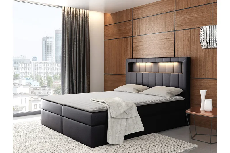 Kontinentalsäng 200x200 - Svart - Möbler - Säng - Komplett sängpaket