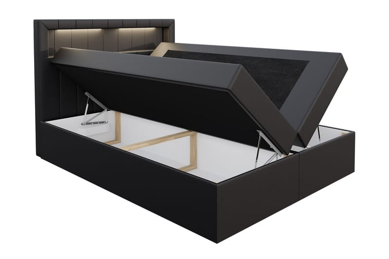 Kontinentalsäng Carrubbo 120x200 cm - Grå - Säng med förvaring - Komplett sängpaket