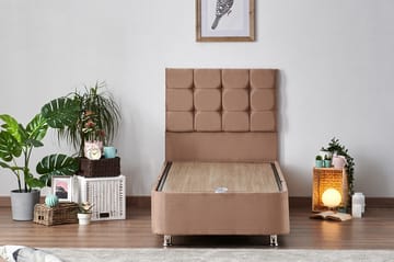 Kontinentalsäng Eathelin 100x200 cm - Ljusbrun - Möbler - Säng - Komplett sängpaket