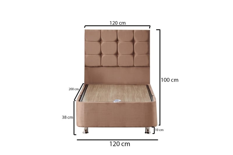 Kontinentalsäng Eathelin 120x200 cm - Ljusbrun - Kontinentalsäng - Komplett sängpaket