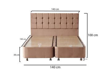 Kontinentalsäng Eathelin 140x190 cm - Ljusbrun - Möbler - Säng - Komplett sängpaket