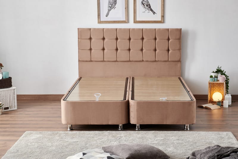 Kontinentalsäng Eathelin 150x200 cm - Ljusbrun - Möbler - Säng - Komplett sängpaket