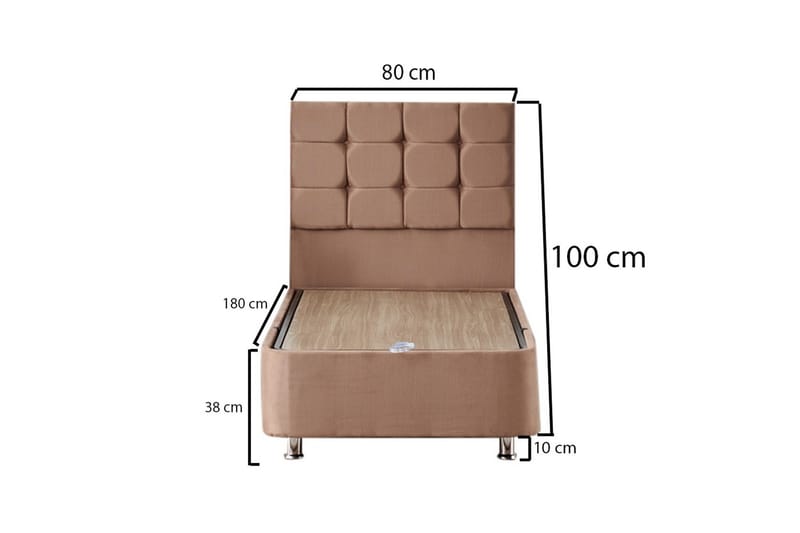 Kontinentalsäng Eathelin 80x180 cm - Ljusbrun - Möbler - Säng - Komplett sängpaket