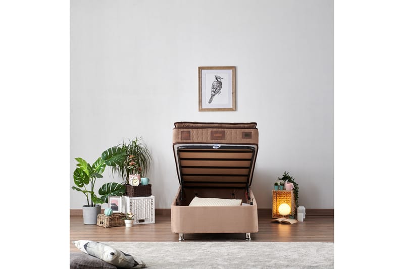 Kontinentalsäng Eathelin 80x180 cm - Ljusbrun - Möbler - Säng - Komplett sängpaket