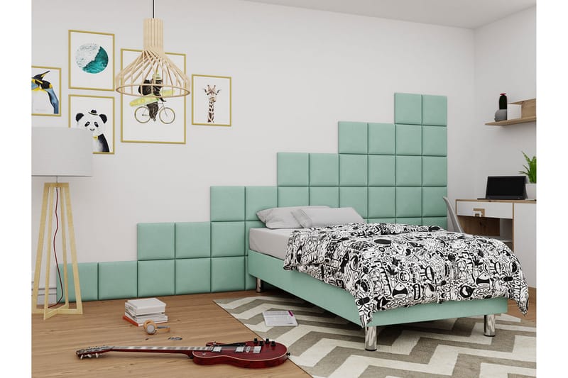 Kontinentalsäng Forenza 80x200 cm+Panel 30 cm - Grön - Möbler - Säng - Komplett sängpaket