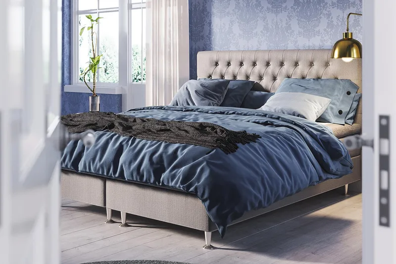 Kontinentalsäng Meja 120x200 Ljusgrå - Möbler - Säng - Enkelsäng