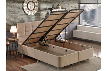 Kontinentalsäng Tizapan 90x190 cm - Ljusbrun - Möbler - Säng - Komplett sängpaket