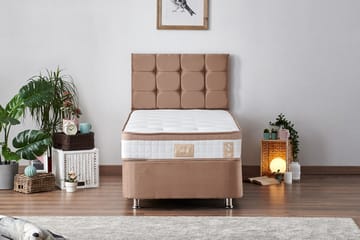 Kontinentalsäng Pylpio 100x200 cm - Ljusbrun - Möbler - Säng - Komplett sängpaket