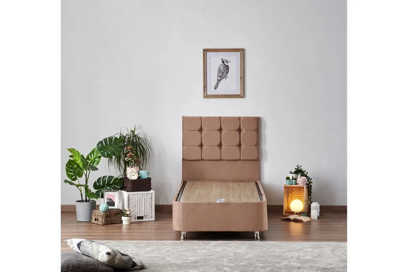 Latrona Kontinentalsäng 100x200 cm - Ljusbrun - Möbler - Säng - Komplett sängpaket