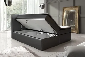 Modena Sängpaket 160x200 med Förvaring Slät Gavel - Svart - Möbler - Säng - Komplett sängpaket