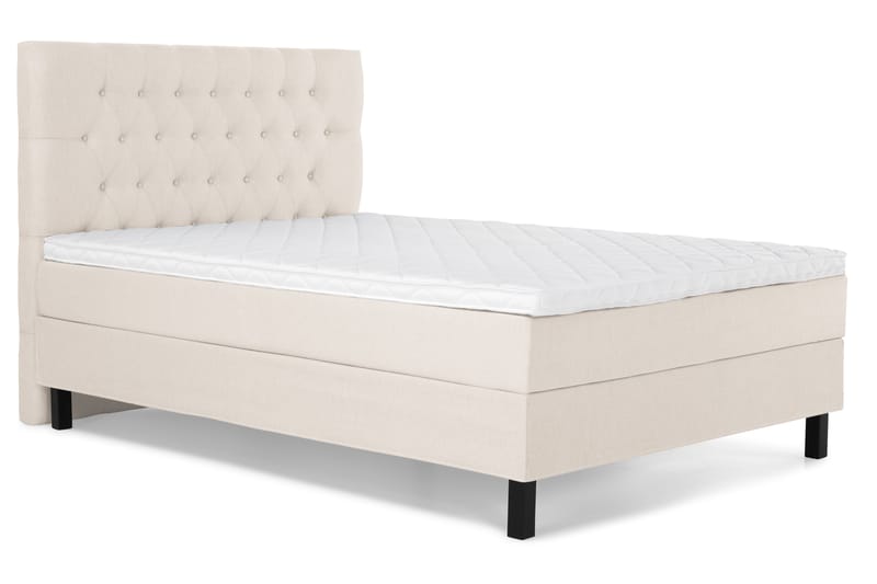 Komplett Sängpaket Olivia 120x200 Diamant Sänggavel Beige + Madrasskydd - Skum - Möbler - Säng - Kontinentalsäng