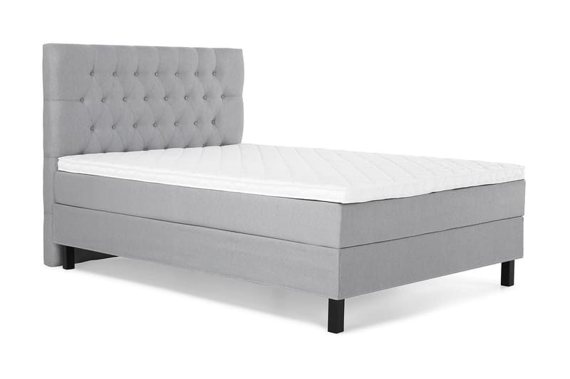 Komplett Sängpaket Olivia 120x200 Diamant Sänggavel Ljusgrå + Madrasskydd - Skum - Möbler - Säng - Kontinentalsäng
