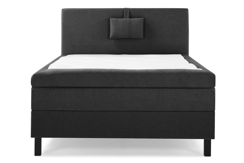 Komplett Sängpaket Olivia 120x200 Slät Sänggavel Svart/Grå - Memory Nackkudde Liten - Komplett sängpaket - Kontinentalsäng