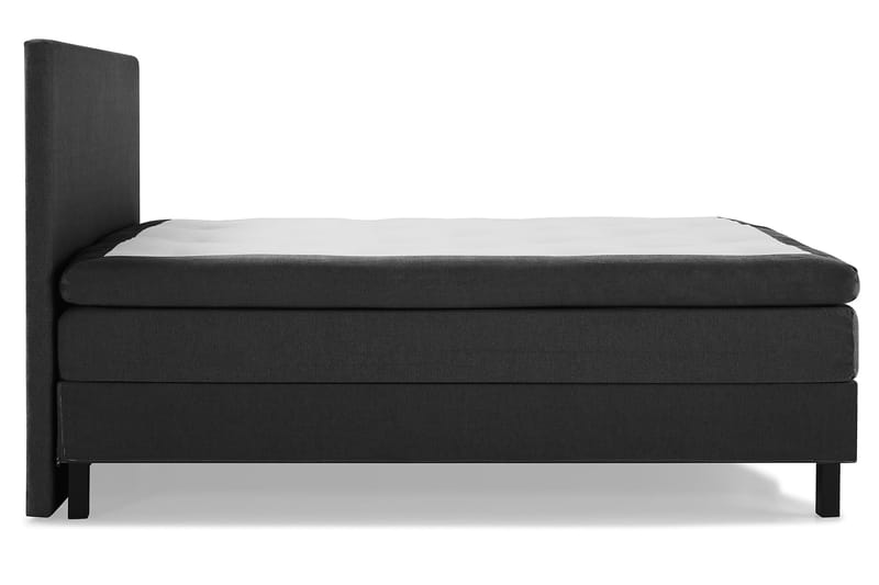 Komplett Sängpaket Olivia 160x200 Slät Sänggavel Svart/Grå - Polyeter - Kontinentalsäng - Dubbelsäng - Komplett sängpaket