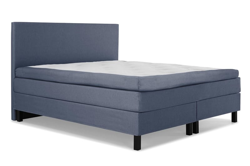 Komplett Sängpaket Olivia 180x200 Slät Sänggavel Mörkblå - Memory - Kontinentalsäng - Dubbelsäng - Komplett sängpaket