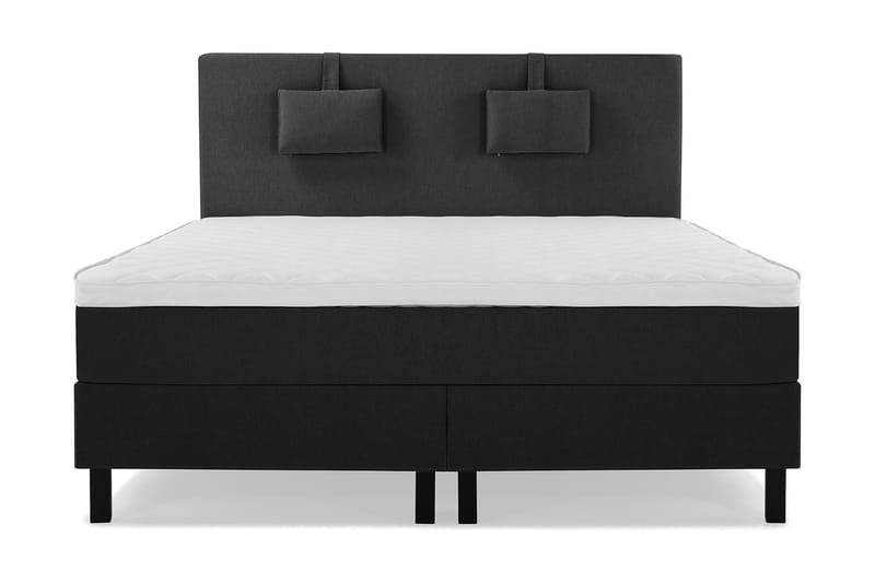 Komplett Sängpaket Olivia 180x200 Slät Sänggavel Svart/Grå - Komplett sängpaket - Kontinentalsäng