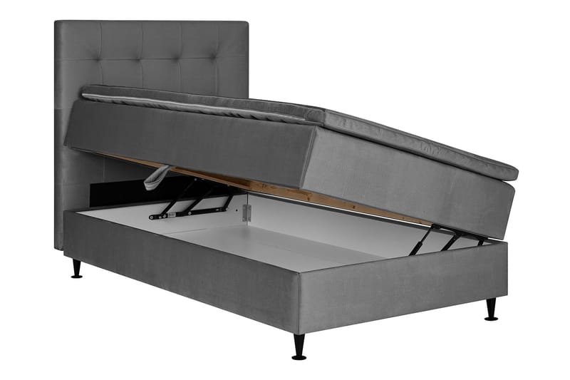 Pigge Extra Sängpaket Förvaring 120x200  - Grå - Säng med förvaring - Komplett sängpaket