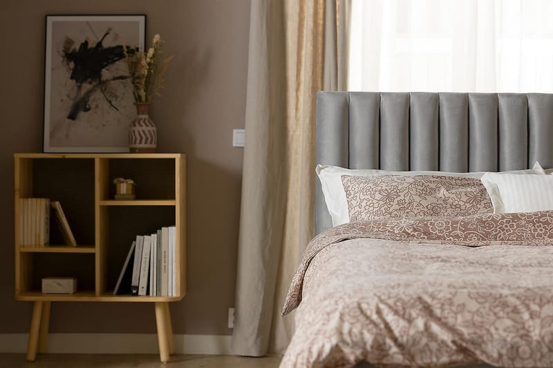 Princess Kontinentalsäng 120x200cm - Ljusgrå/Sammet - Möbler - Säng - Enkelsäng