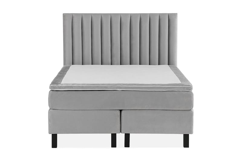 Princess Kontinentalsäng 120x200cm, Ljusgrå/Sammet