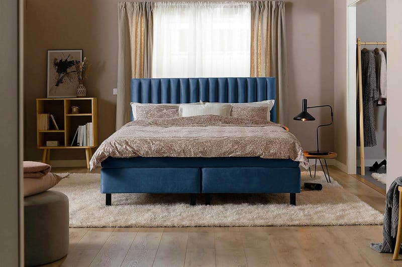 Princess Kontinentalsäng 120x200cm - Mörkblå/Sammet - Möbler - Säng - Enkelsäng